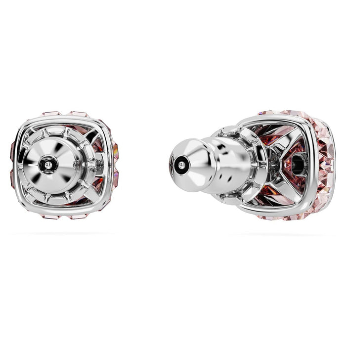 Swarovski Women's Pink Square-Cut Stone And Crystals In A Rhodium-Finished Setting June Birthstone Stud Earrings - 5660799