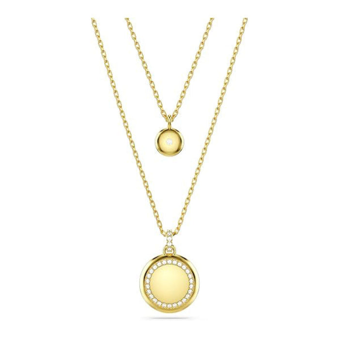 Swarovski Women's Meteor Motif With Snow Pave Of Clear Round-Cut Crystals In A Gold-Tone Finished Setting Sublima Layered Pendant Necklace - 5683442