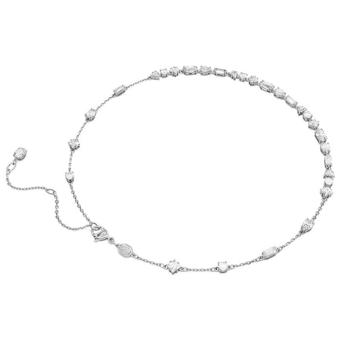 Swarovski Women's Clear Mixed-Cut Stones in a Scattered Design with a Rhodium Finished Setting Mesmera Necklace - 5676989