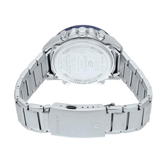 Casio Men's Black Dial Silver-tone Stainless Steel Band Analog Quartz Watch - ECB-900DB-1BDR