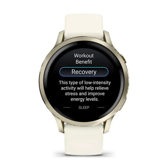 Garmin Venu® 4 - 41mm Unisex Lunar Gold With Bone Silicone Band Bright And Colorful Display Built-in Flashlight 10 Days Of Battery Life Advanced Health And Fitness GPS Smartwatch - 010-03013-00