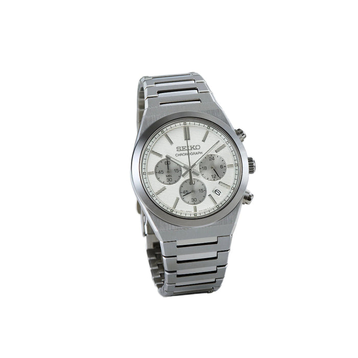 Seiko Men's Silver Dial Silver Stainless Steel Band Analog Quartz Watch - SSB451