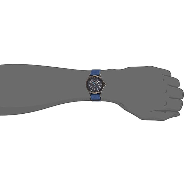 Timex Men's Black Dial Blue Nylon Slip-Thru Band Expedition Scout Quartz Watch - TW4B04800
