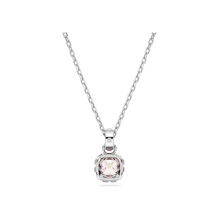 Swarovski Women's Pink Square-Cut Stone And Crystals In A Rhodium-Finished Setting June Birthstone Pendant Necklace - 5652044