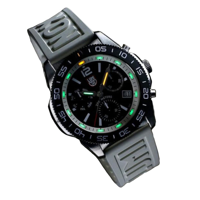 Luminox Men's Black Dial White Rubber Band Analogue Swiss Quartz Watch - XS.3141