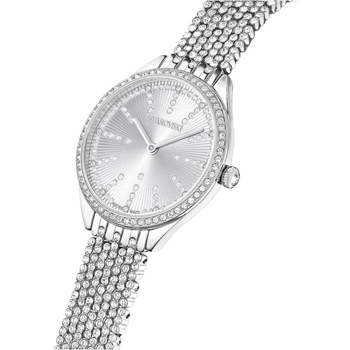 Swarovski Women's Silver Dial Silver Metal Band Analog Swiss Quartz Watch - 5644062
