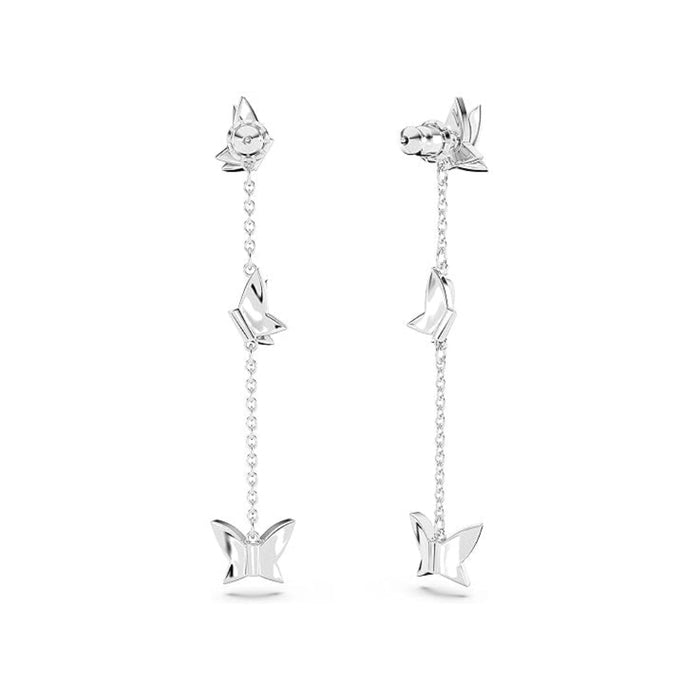 Swarovskie Women's Blue Crystals in a Rhodium Tone Finished Setting Earrings - 5662182