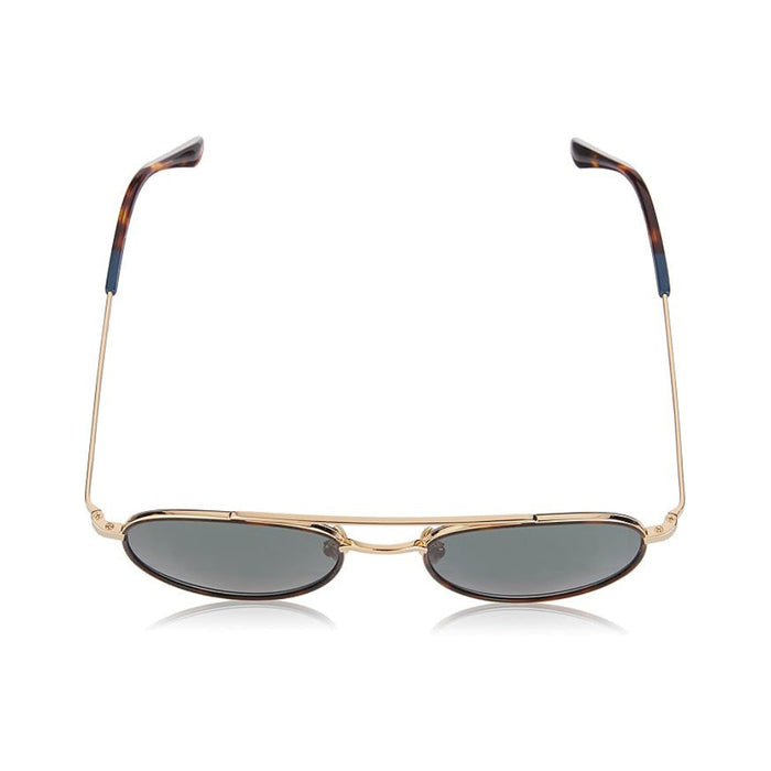 TOMS Women's Yellow Gold with TORT Windsor Frame Green Gray Lens Round Pilot Sunglasses - 10017425