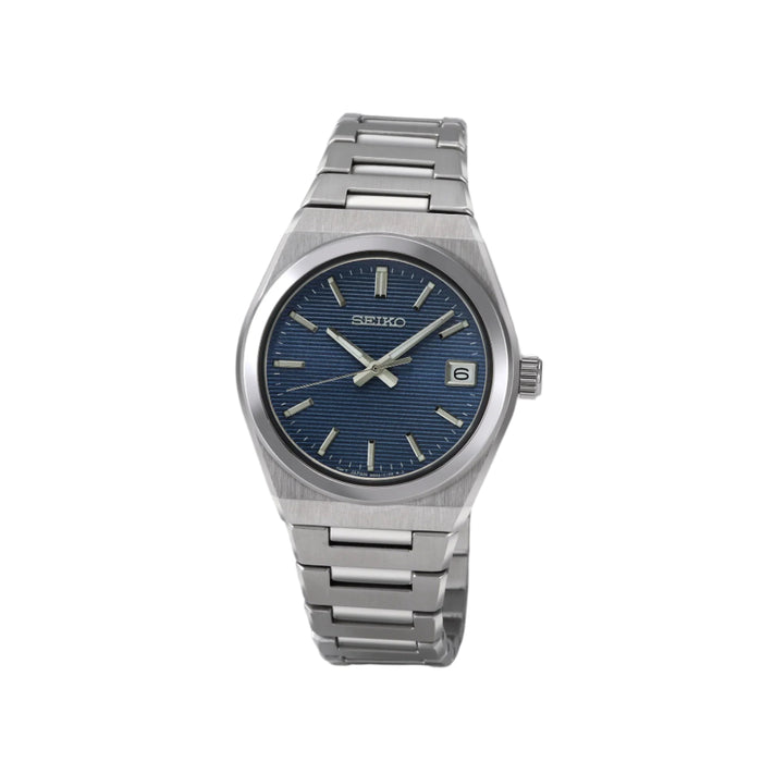 Seiko Women's Blue Dial Silver Stainless Steel Band Analog Quartz Watch - SUR575
