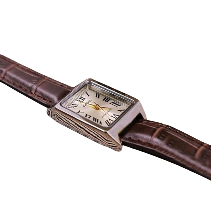 Casio Women's Gold dial Brown Band Analog Quartz Watch - LTP-V007L-9BUDF