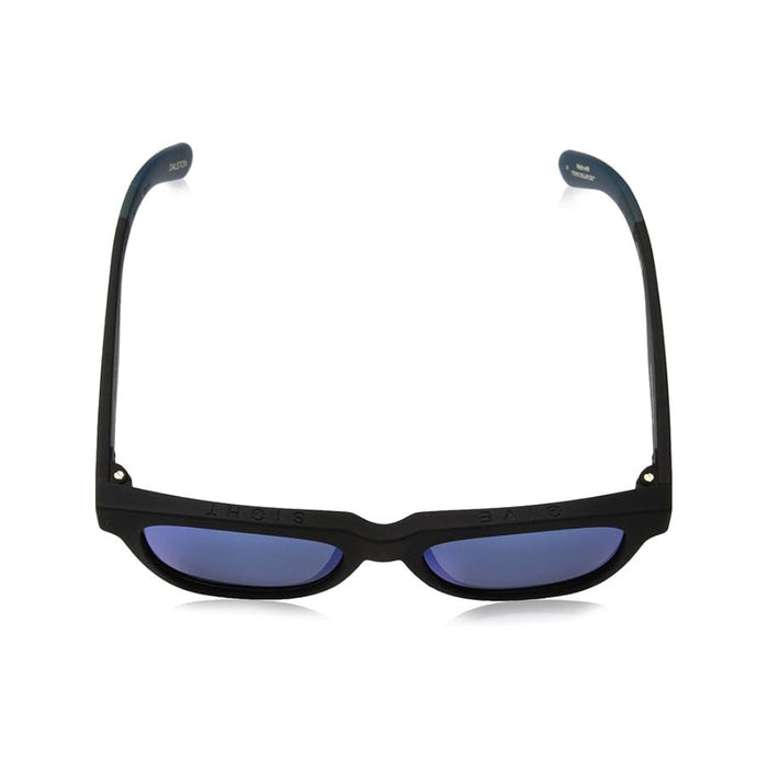 TOMS Women's Matte Black Mirrors Frame Blue Mirror Lens Square Dalston Wayfarer Sunglasses - 10007084