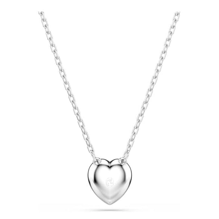 Swarovski Women's Clear Crystal Heart Pendant In Rhodium Finish Ariana Grande Angelic Necklace - 5720852