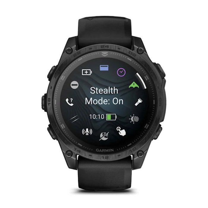 Garmin tactix® 8 47MM Unisex Black With Titanium Caseback And Black Silicone Band AMOLED Display Includes Applied Ballistics Ultralight™ Solver Premium Tactical GPS Smartwatch - 010-03405-00