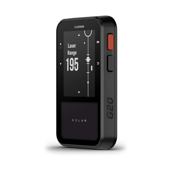 Garmin Approach® G20 Solar Unisex Black Sunlight-Readable High Resolution Display Built-in Magnet To Mount On Your Cart Big Numbers For Easy Reading GPS Golf Handheld With Solar Charging - 010-02889-00