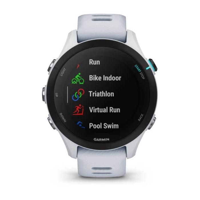 Garmin Forerunner 255S Whitestone Smaller with Music Advanced Insights Long-Lasting Battery GPS Running Smartwatch - 010-02641-23