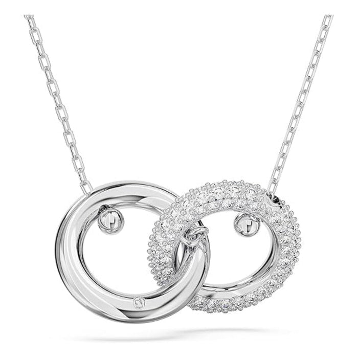 Swarovski Women's Clear Crystal Rhodium Finish Interlocking loop Dextera Pendant Necklace - 5670251