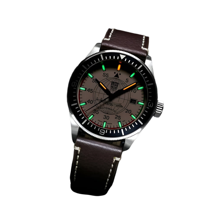 Luminox Men's White Dial Brown Leather Band Constellation Automatic Analog Watch - XA.9607-A
