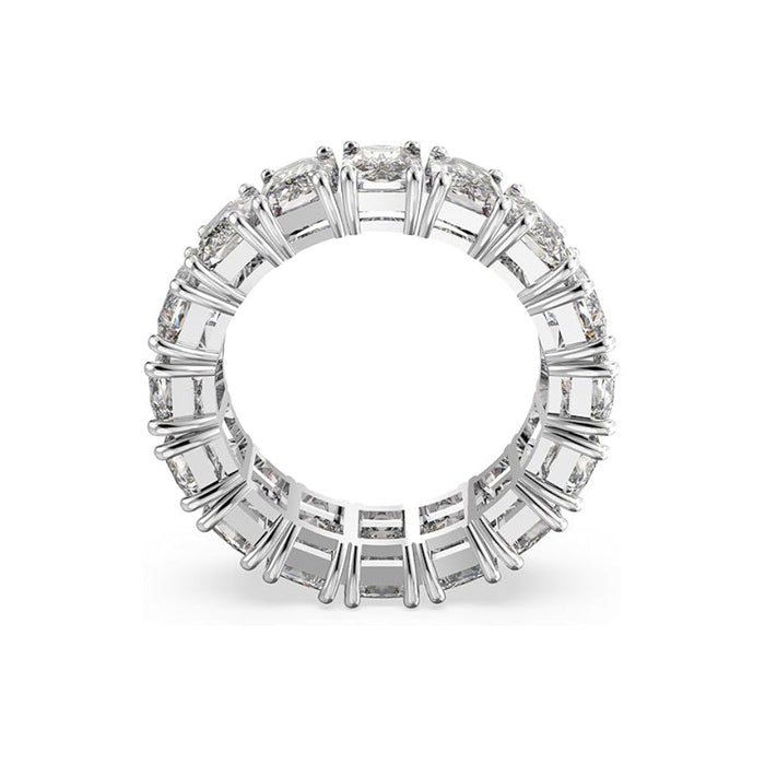 Swarovski Women's Rectangular Cut Clear Rhodium Finished Size 6 Matrix Vittore Ring - 5572689