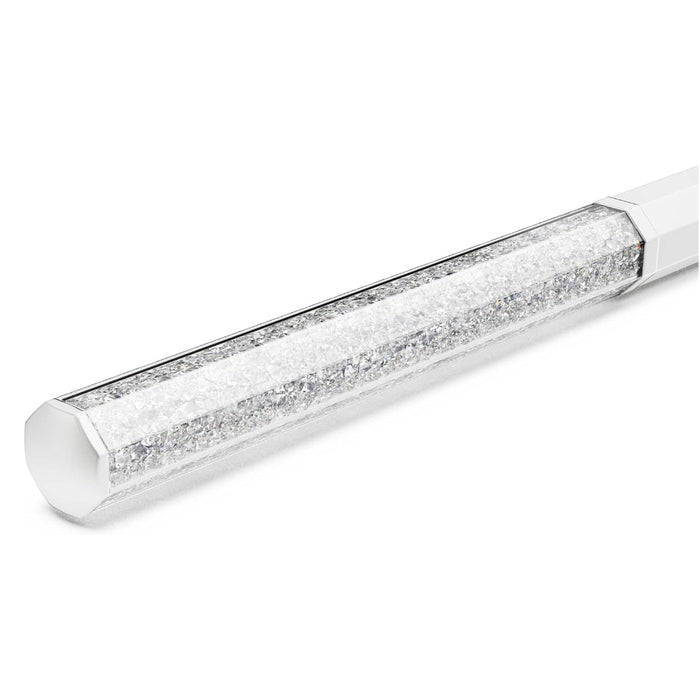 Swarovski Unisex White Lacquered Barrel With Eight Crystal Facets And More Than 400 Clear Crystals Crystalline Ballpoint Pen - 5670198