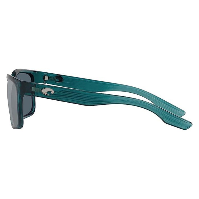 Costa Del Mar Women's Teal Frame Grey Silver Lens Polarized Palmas Rectangular Sunglasses - 06S9081-908106-57