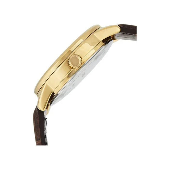 Casio Men's Black Dial Brown Leather Band Analog Quartz Watch - MTP-V002GL-1BUDF