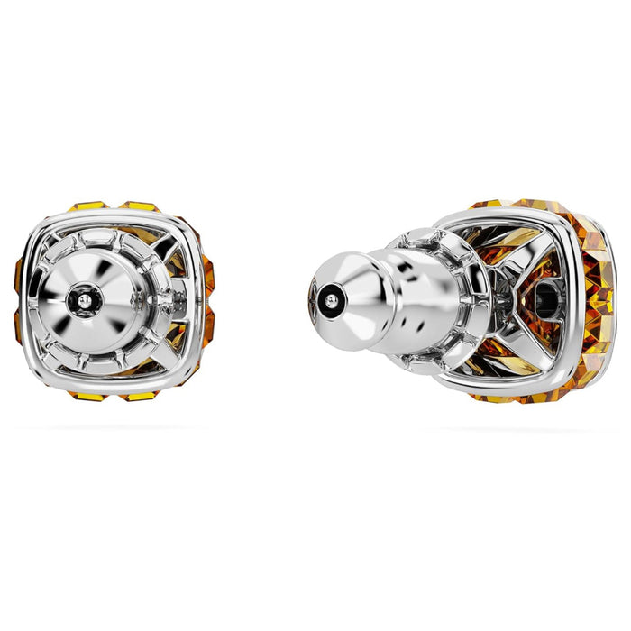 Swarovski Women's Yellow Square-Cut Stone and Crystals in a Rhodium-Finished Setting November Birthstone Stud Earrings - 5660802