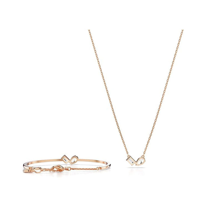 Swarovski Women's Clear Mixed-Cut Stones in a Rose Gold-Tone Finished Setting Mesmera Necklace and Bracelet Set - 5684779