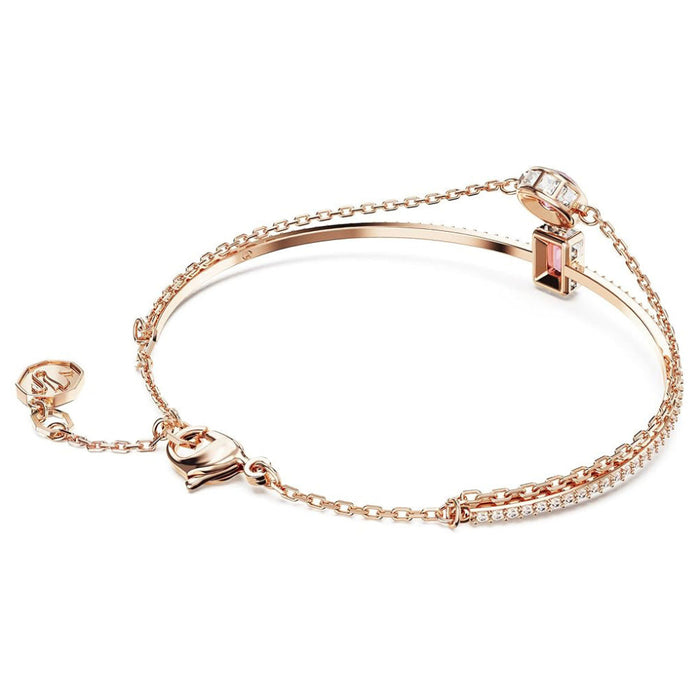 Swarovski Part of the Chroma Collection Women's Purple and Pink Mixed-Cut Stones in a Rose Gold-Tone Finished Setting Chroma Bangle Bracelet - 5668243