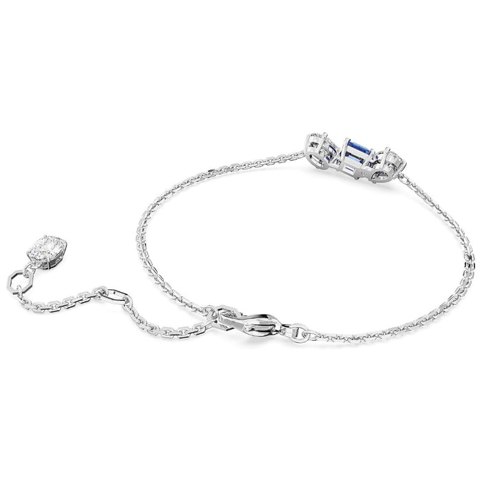 Swarovski Women's Blue And Clear Mixed-Cut Stones In A Rhodium Finished Setting Mesmera Bracelet - 5668359