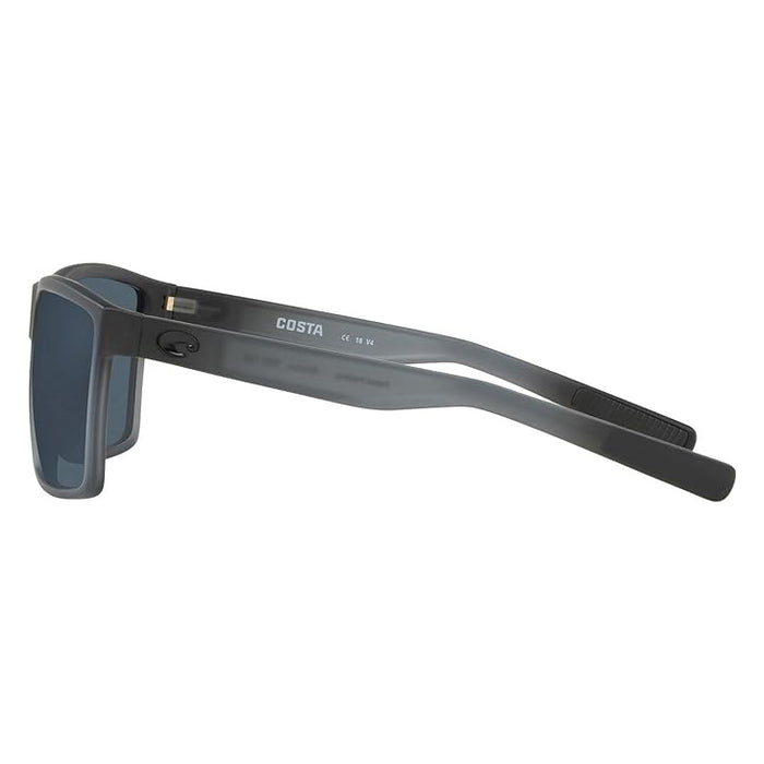 Costa Del Mar Men's Rincon Matte Smoke Crystal Frame Gray Lens Polarized-580P Rectangular Sunglasses - 06S9018-901805-63