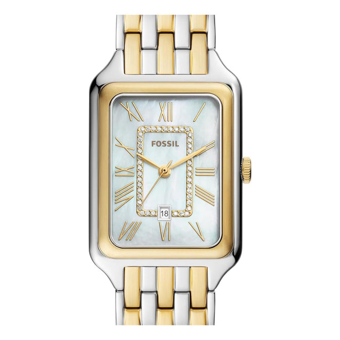 Fossil Raquel Women's White Dial Silver Stainless Steel Band Analog Quartz Three-Hand Watch - ES5305