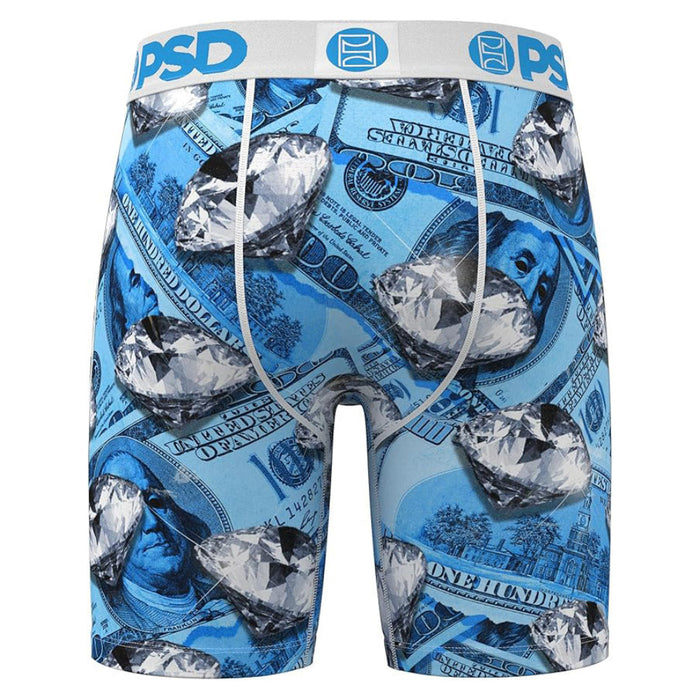 PSD Men's Multicolor Blue Fortune Mid Length Boxer Briefs Large Underwear - 425180127-MUL-L