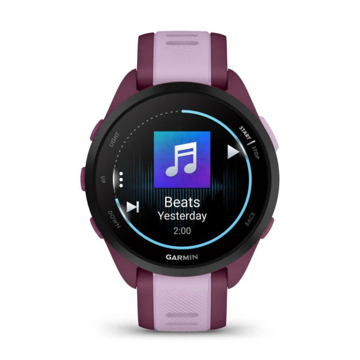 Garmin Unisex Berry Forerunner 165 Music Colorful AMOLED Display Training Metrics and Recovery Insights Music on Your Wrist Running Smartwatch - 010-02863-33