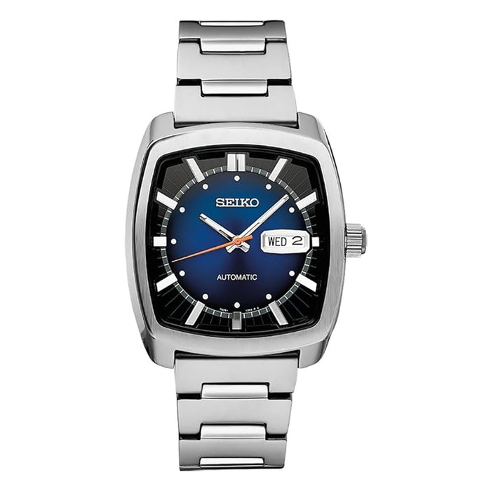 Seiko Men's Blue Dial Silver Stainless Steel Band RECRAFT Series Automatic Self Wind Analog Watch - SNKP23