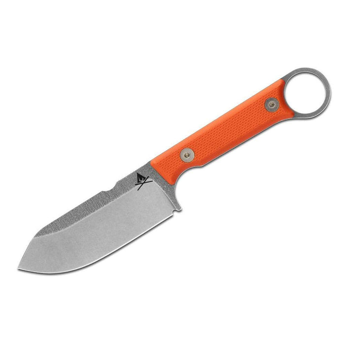 White River Orange G-10 Fiberglass Handle Silver Knives Firecraft 3.5 Pro Fixed Blade Knife - WRFC3.5-TOR