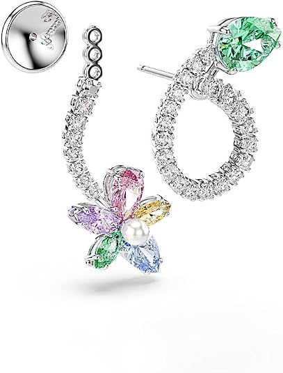 Swarovski Women's Multicolor Rhodium Plated Mixed Cut Stones Ariana Grande x Dragonfly Drop Earrings - 5749190