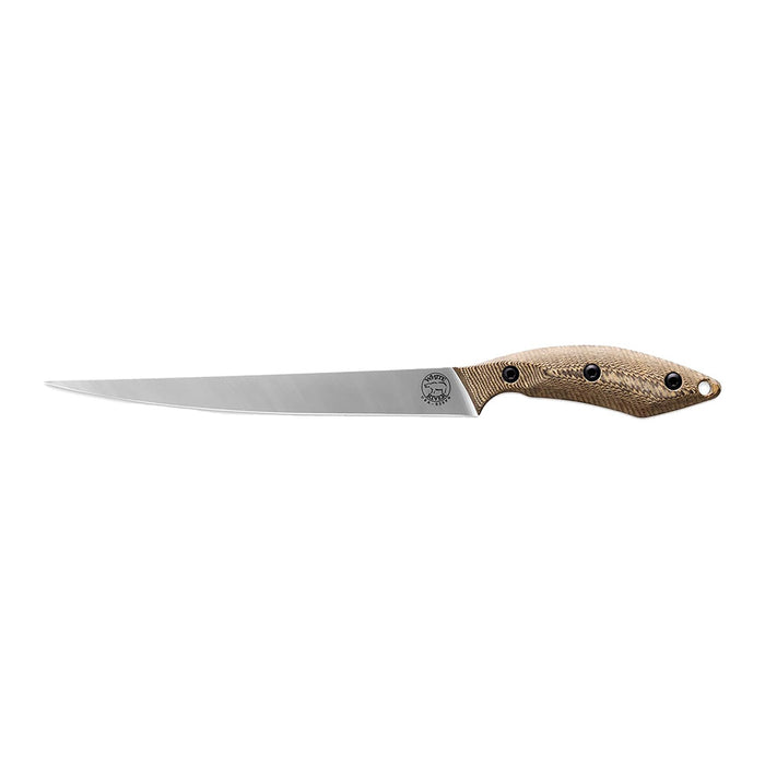White River Maple/Black Plastic Handle 8" Silver Knives CPM S35VN Stonewashed Blade Knife - WRFK8-RMB