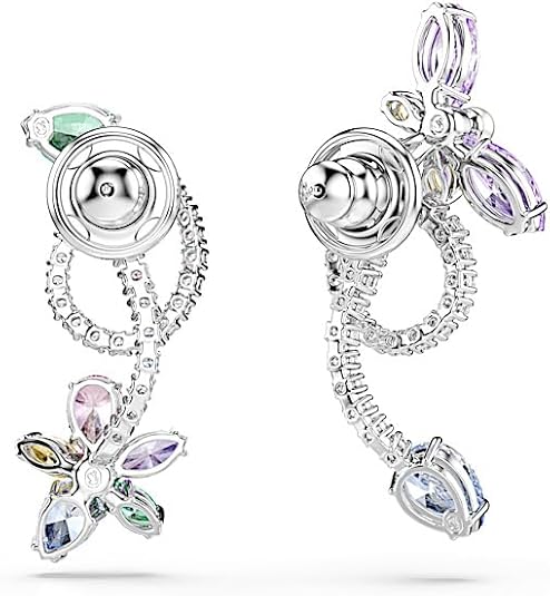 Swarovski Women's Multicolor Rhodium Plated Mixed Cut Stones Ariana Grande x Dragonfly Drop Earrings - 5749190