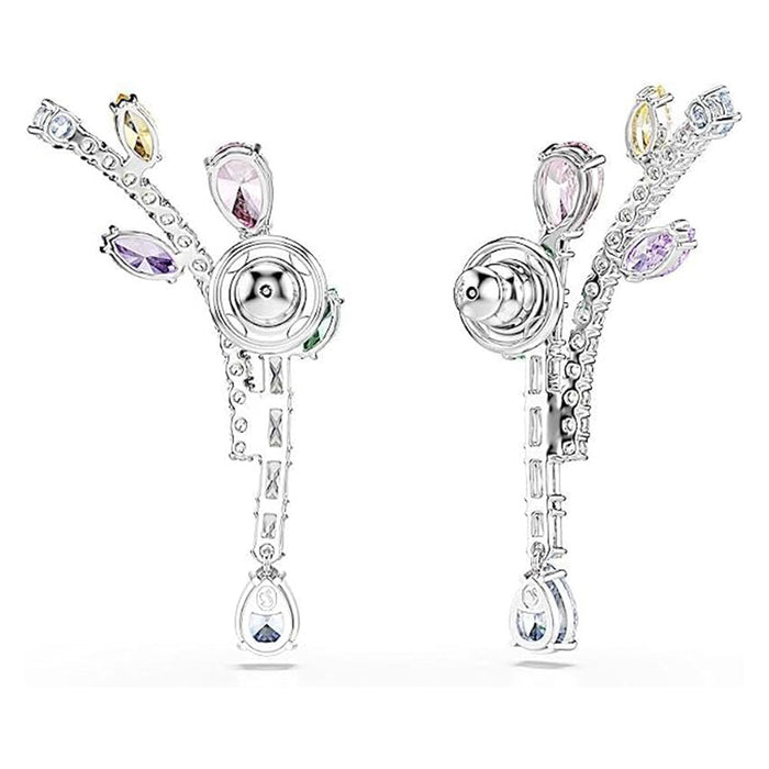 Swarovski Women's Multicolor With Mixed Cuts Crystals In Rhodium Plated Ariana Grande x Drop Earrings - 5737426