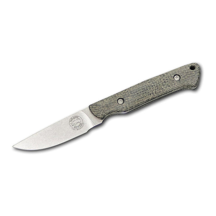 White River	Black Plastic Handle Silver Knives Drop Point CPM MagnaCut Stonewashed Blade Knife - WRSG-BBL-MAG