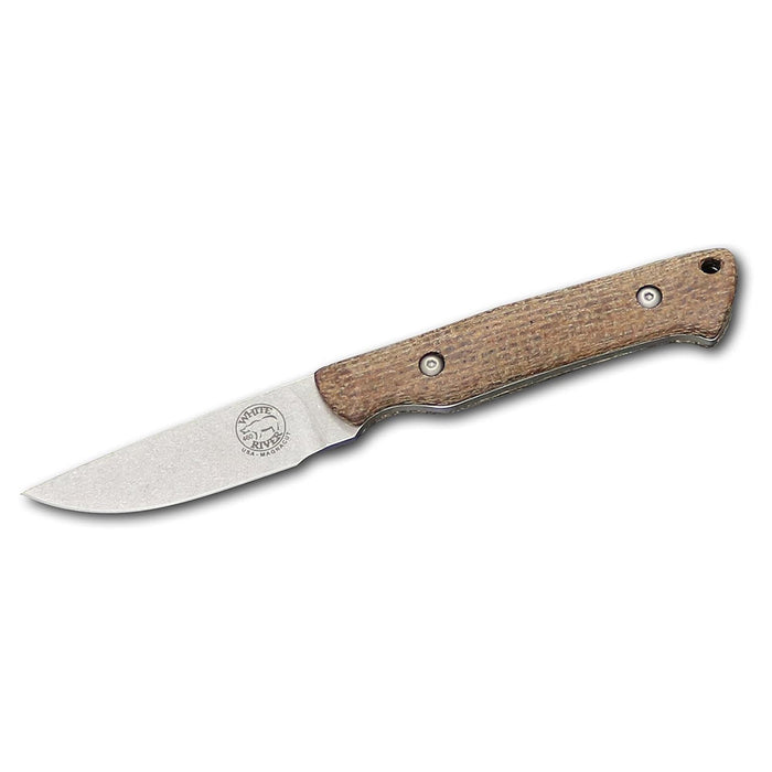 White River	Natural Plastic Micarta Handle Silver Knives Drop Point CPM MagnaCut Stonewashed Blade Knife - WRSG-BNA-MAG