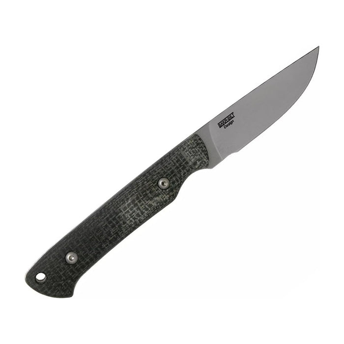 White River	Black Burlap Micarta Handle Silver Knives Drop Point CPM S35VN Steel Blade Knife - WRSG-BBL