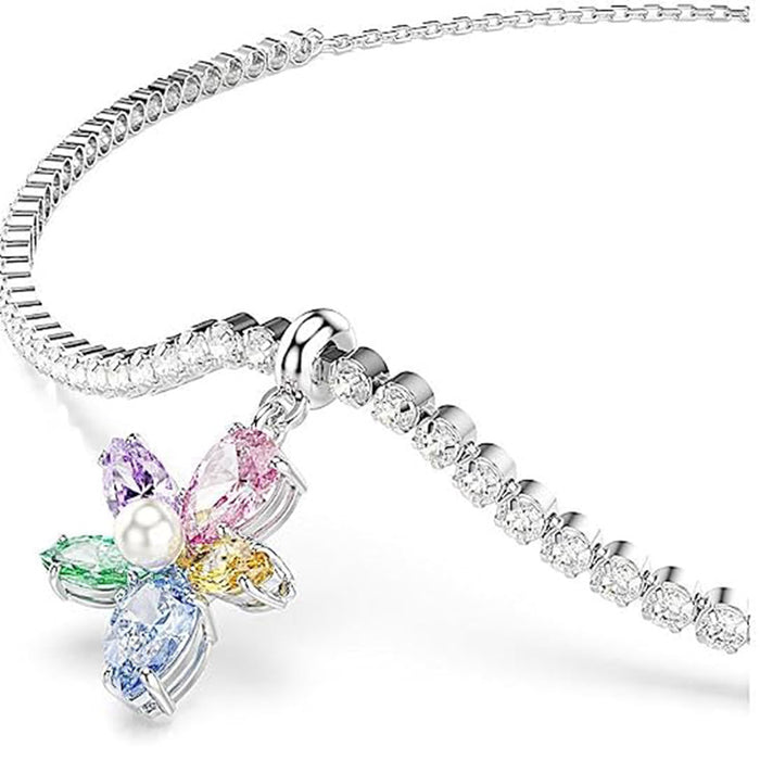 Swarovski Women's Multicolor Rhodium Plated Flower Mixed Cut Ariana Grande x Choker Necklace - 5749189