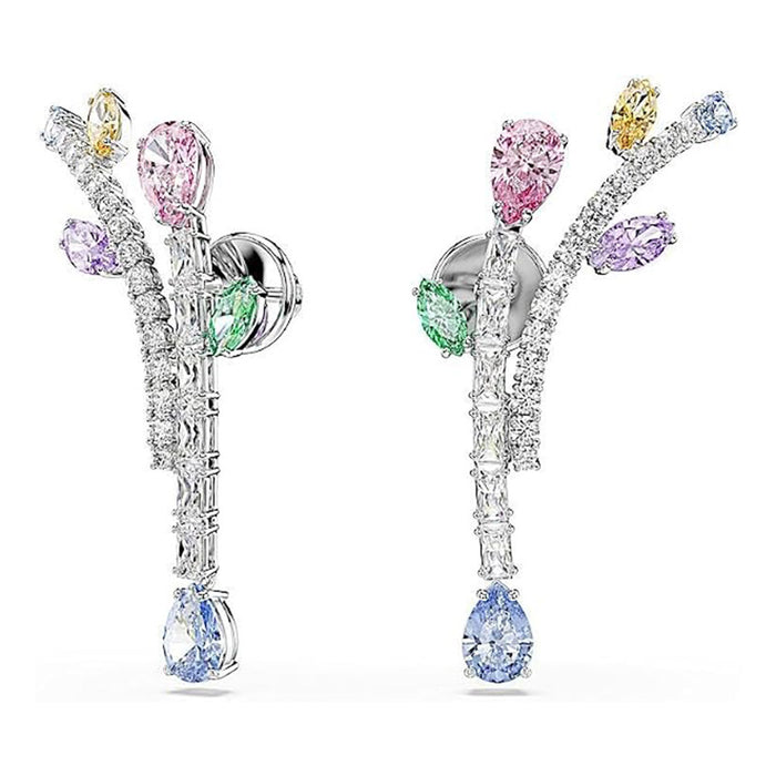 Swarovski Women's Multicolor With Mixed Cuts Crystals In Rhodium Plated Ariana Grande x Drop Earrings - 5737426