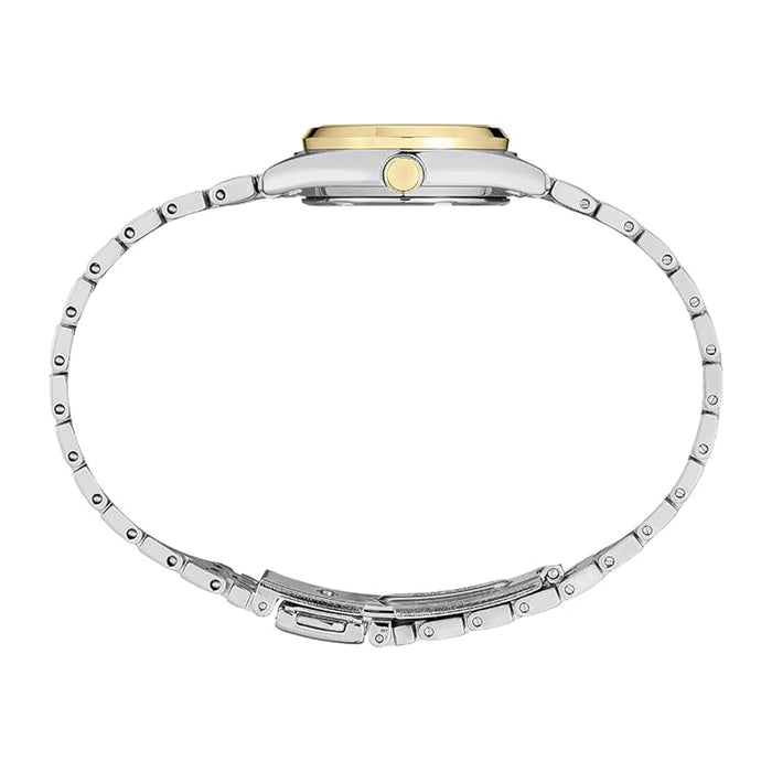 Seiko Women's White Dial Two-Tone Stainless Steel Band Essentials Analog Japanese Quartz Watch - SUR438