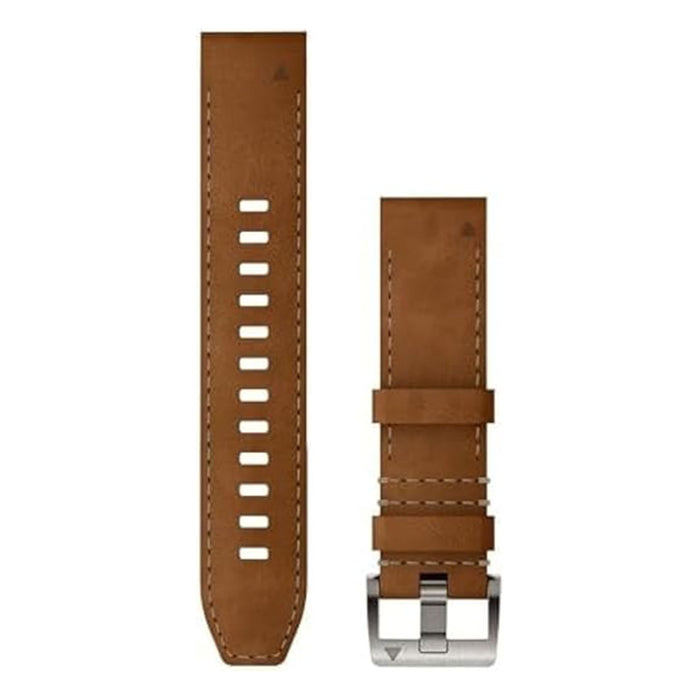 Garmin Unisex Brown/Black Leather 22 MM QuickFit FKM Hybrid Watch Band - 010-13225-08