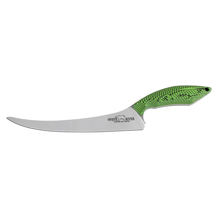 White River	Green & Black G-10 Handle Silver Knives CPM S35VN Stainless Steel Blade Knife - WRSUF8-GGB
