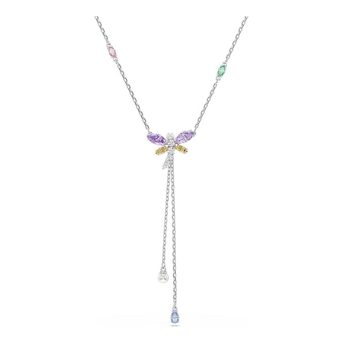 Swarovski Women's Multicolor Crystal Mixed Cut In Rhodium Plated Ariana Grande x Y Dragonfly Pendant Necklace - 5749183