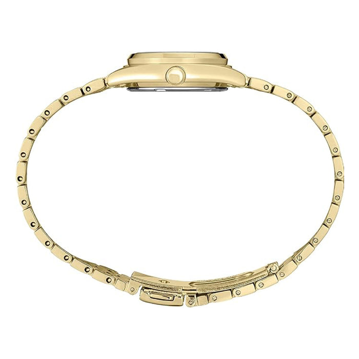 Seiko Women's White Dial Gold Stainless Steel Band Essentials Analog Japanese Quartz Watch - SUR440