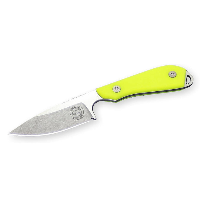White River Hi-Vis Fiberglass G-10 Handle Knives Drop Point CPM MagnaCut Stonewashed Blade Knife - WRM1-THV-MAG